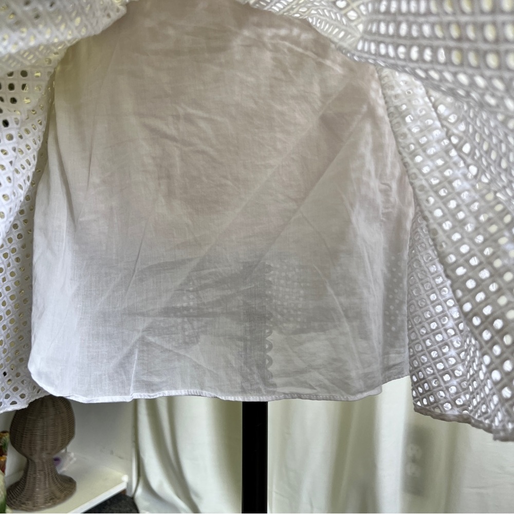 Rag & Bone White Lakewood Perforated Cotton Mini Skirt - Picture 3 of 16